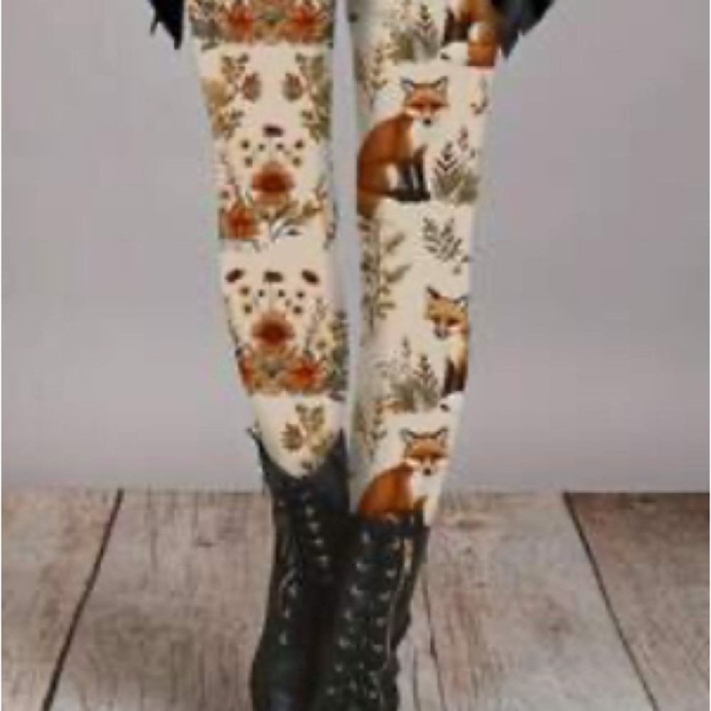 SHEIN Fox and Floral Print Joggers